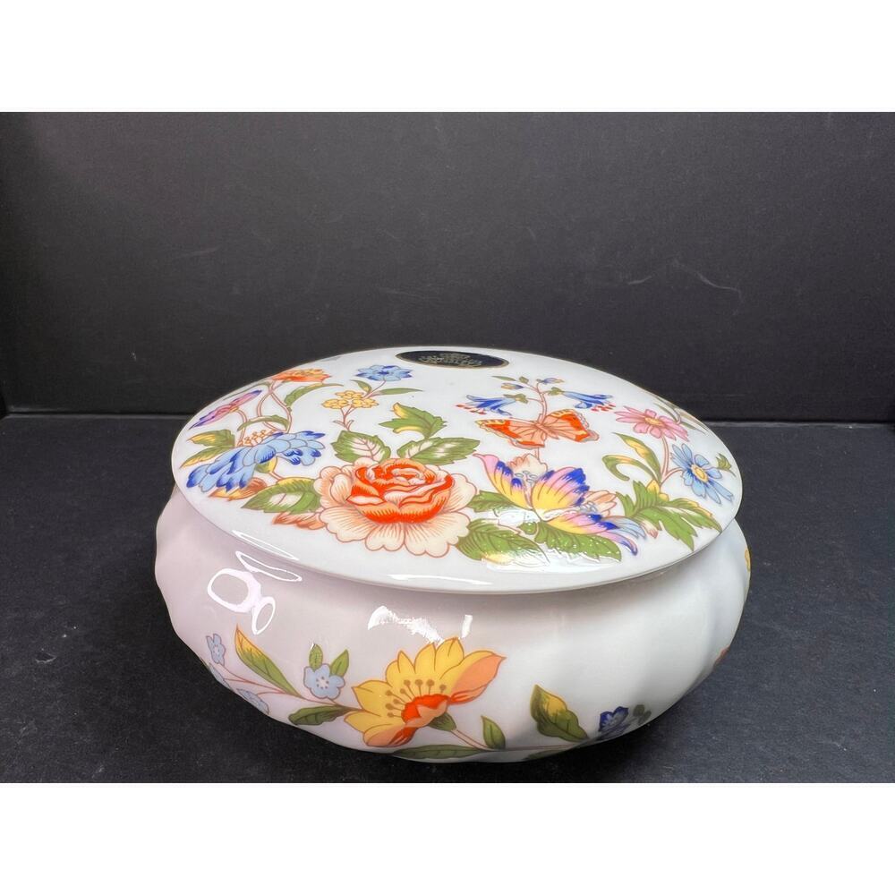 Aynsley Cottage Garden Trinket Box Fine Bone China Made in England